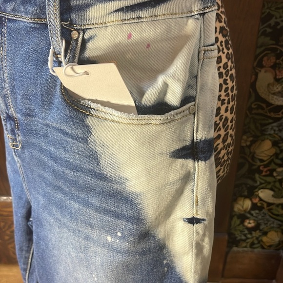 Risen Bleach Splatter Straight Leg Jeans - Picture 3 of 6